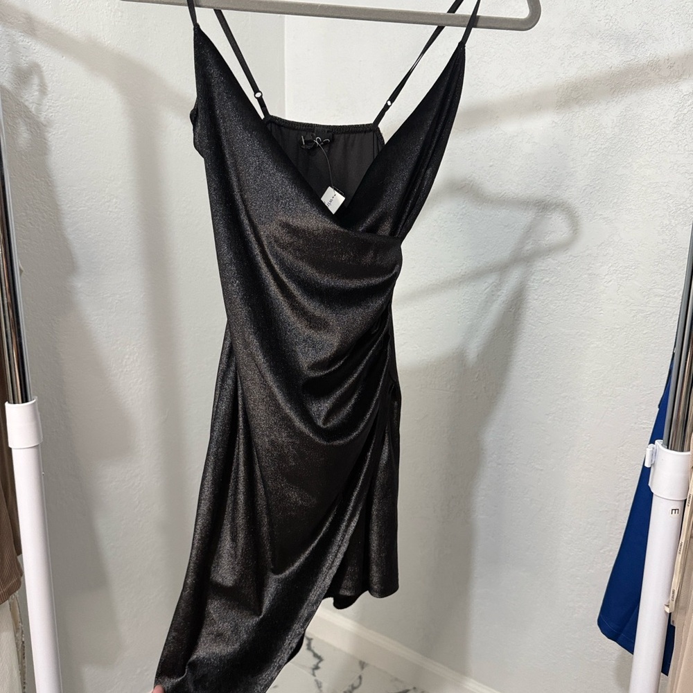 Chic Asymmetrical Black Dress